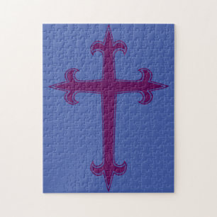 Purple Christian Cross Jigsaw Puzzle