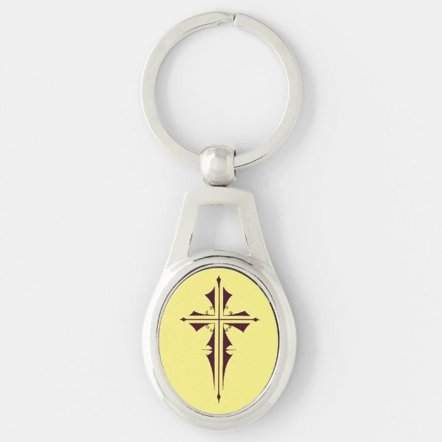 Purple Christian Cross Keychain (Front)