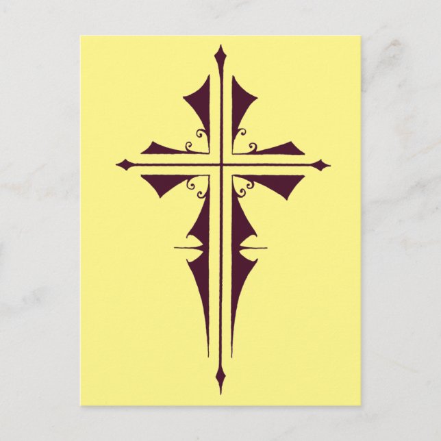 Purple Christian Cross Postcard (Front)