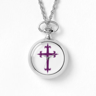 Purple Christian Cross Watch
