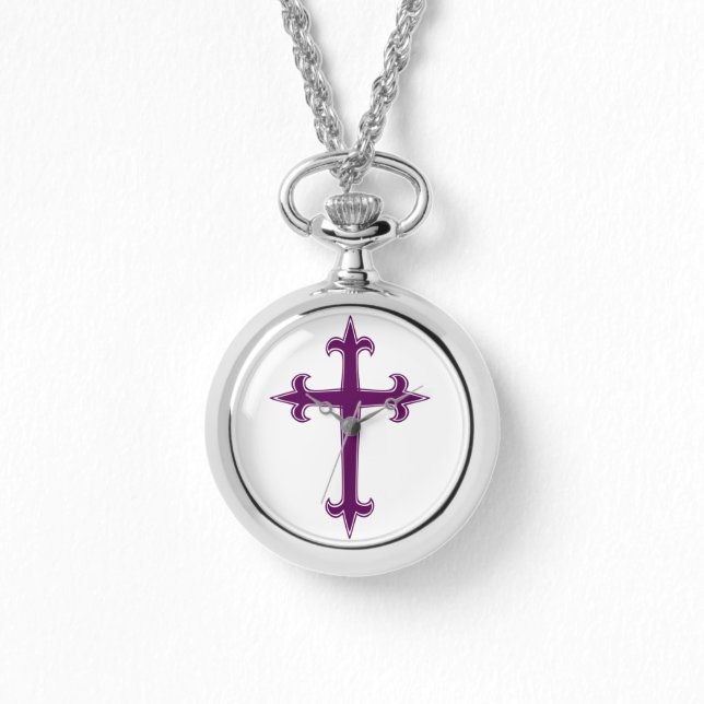 Purple Christian Cross Watch (Front)