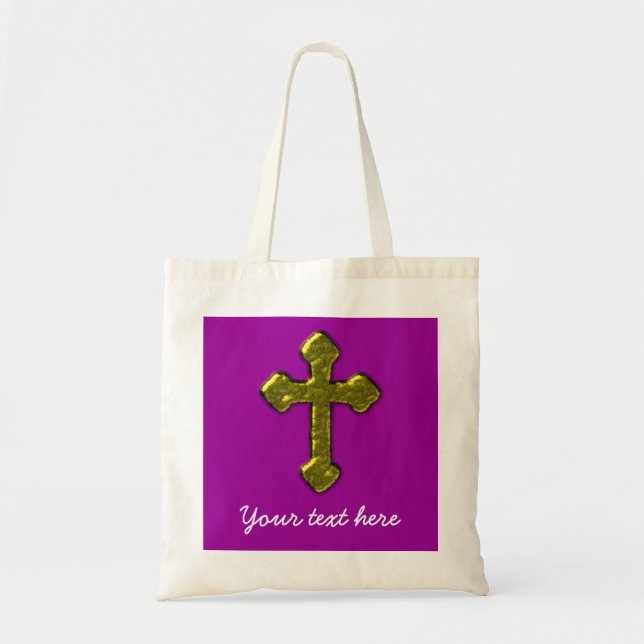 Purple Christian Customizable Tote Bag (Front)
