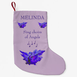 Purple Christmas Angel Stocking, Small Small Christmas Stocking