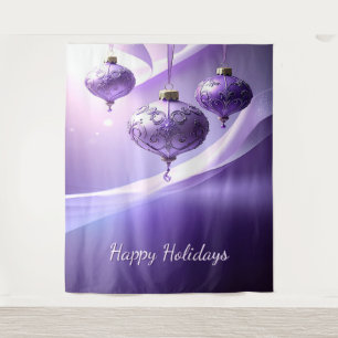 Purple Christmas Ball Holiday Backdrop