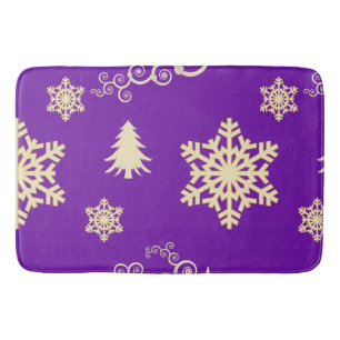 Purple Christmas Bath Mat