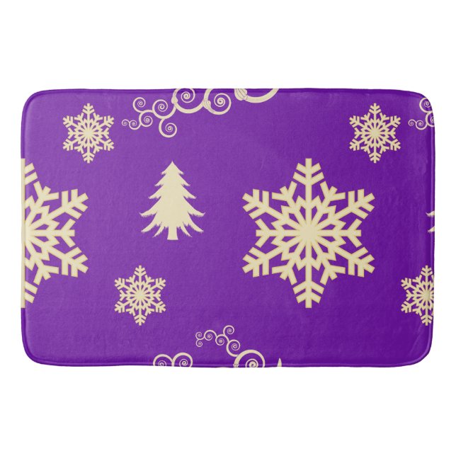 Purple Christmas Bath Mat (Front)