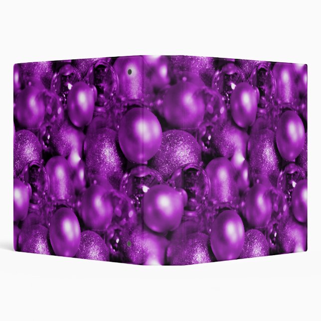 Purple Christmas Baubles 3 Ring Binder (Background)