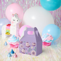 "Purple Christmas Bell and Ornament Favor Box"
