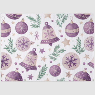 Purple Christmas Bells Tissue Paper – 21x29" Sheet