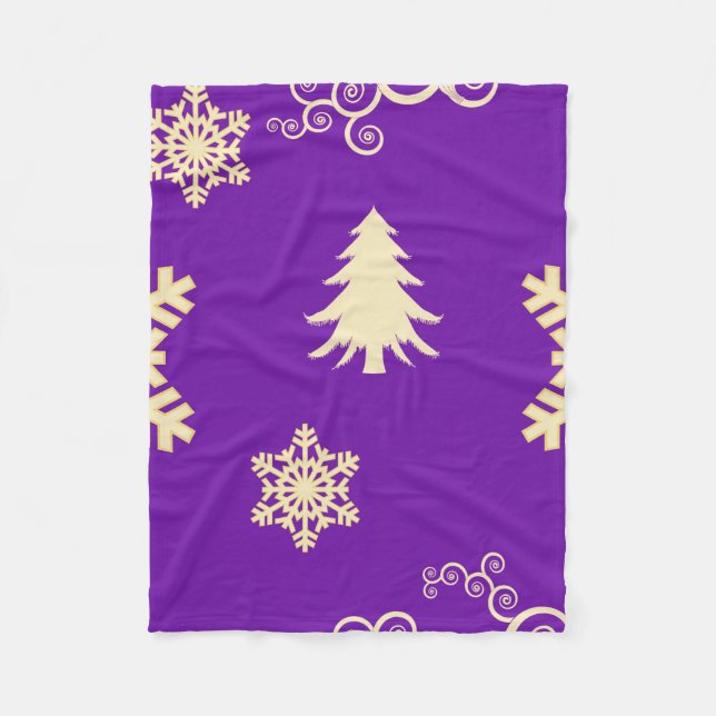 Purple Christmas Fleece Blanket (Front)