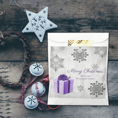 Purple Christmas Gift Favor Bag