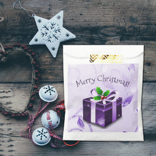 Purple Christmas Gift Favor Bags