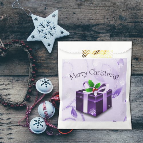 Purple Christmas Gift Favor Bags
