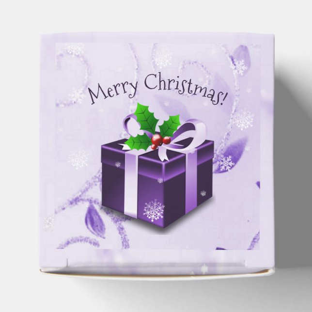 Purple Christmas Gift Favor Box (Top)