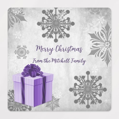 Purple Christmas Gift Holiday Baking Labels