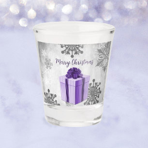Purple Christmas Gift Holiday Shot glass