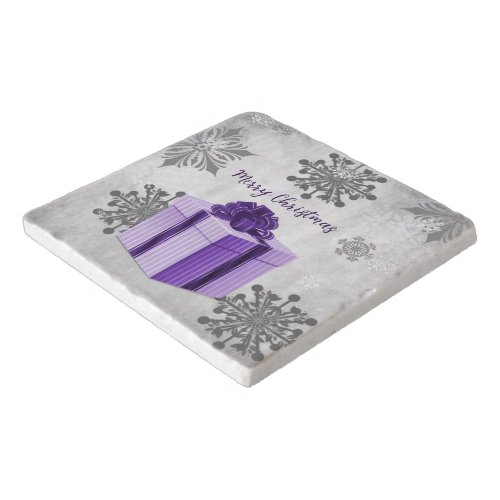 Purple Christmas Gift Holiday Trivet