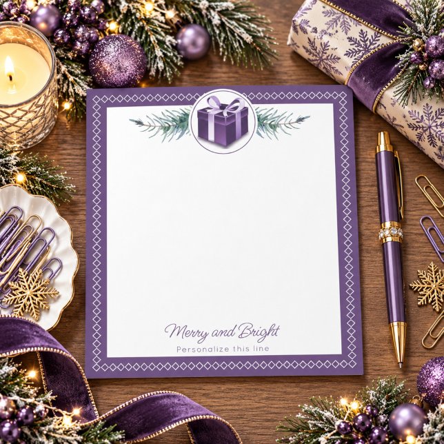 Purple Christmas Gift Personalized Notepad (Purple Christmas Gift Personalized Notepad)