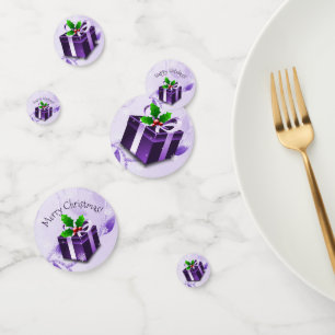 Purple Christmas Gift Table Confetti