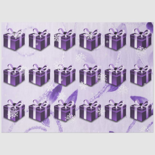 Purple Christmas Gift Tissue Paper (Front)