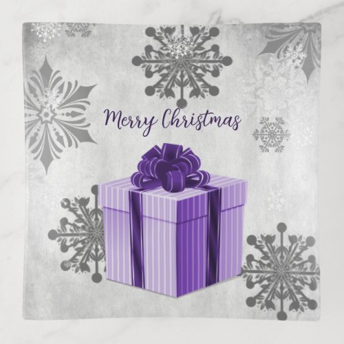 Purple Christmas Gift Trinket Tray