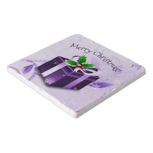 Purple Christmas Gift Trivet