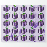 Goth Black Wrapping Paper with Purple Snowflakes