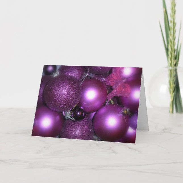 Purple Christmas Holiday Card (Front)