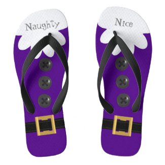 Purple Christmas in July Custom Festive Flip Flops