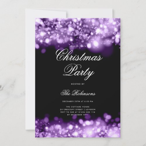 Purple Christmas Lights Invite Program  Menu