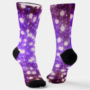 Purple Christmas Lights Socks