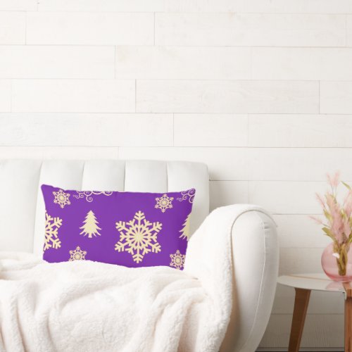 Purple Christmas Lumbar Pillow