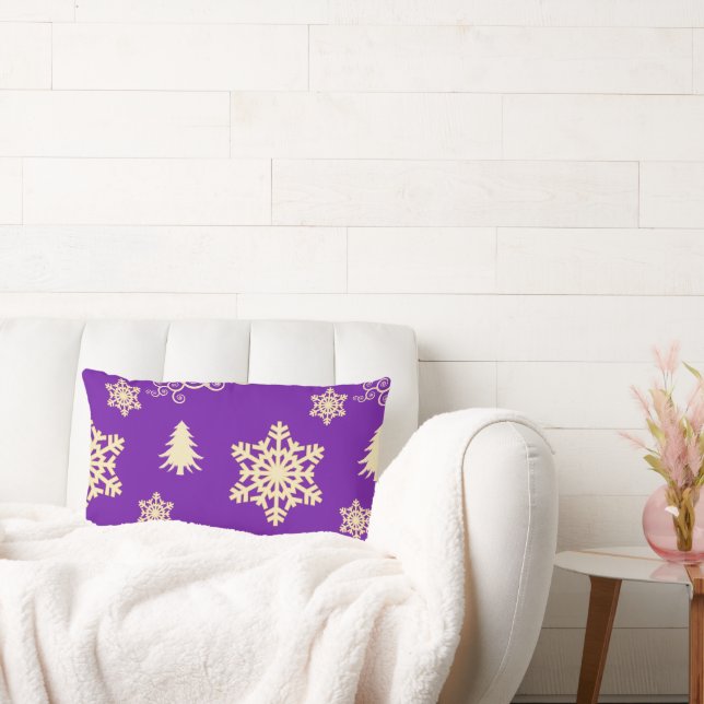 Purple Christmas Lumbar Pillow (Couch)
