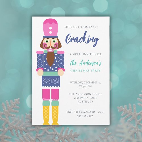 PURPLE CHRISTMAS NUTCRACKER PARTY HOLIDAY INVITATION