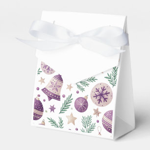 "Purple Christmas Ornament and Bell Favor Box" Boxes