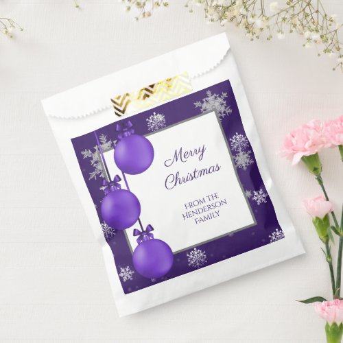 Purple Christmas Ornaments Favor Bag