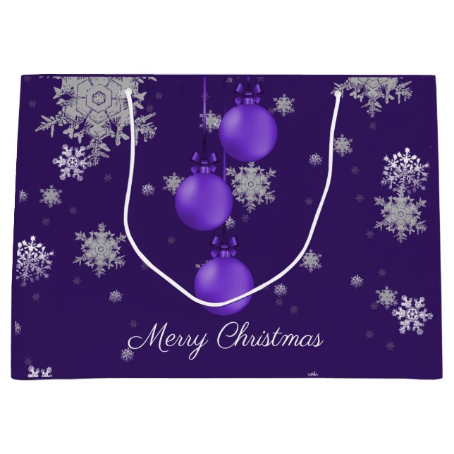 Purple Christmas Ornaments Gift Bag (Front)