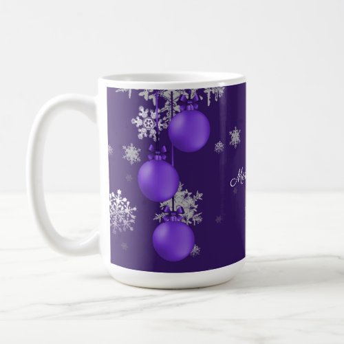 Purple Christmas Ornaments Mug