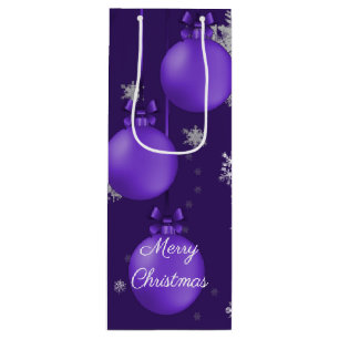 Purple Christmas Ornaments Wine Gift Bag