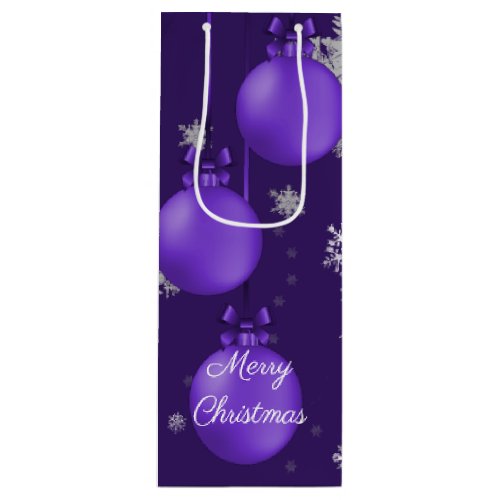 Purple Christmas Ornaments Wine Gift Bag