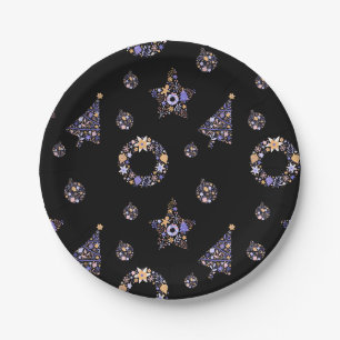Purple Christmas Party Plates - set 2