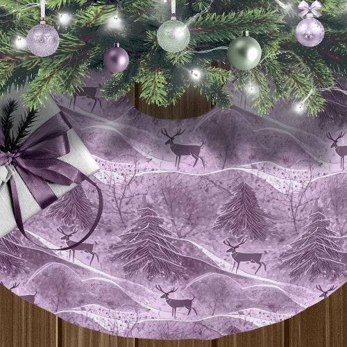 Purple Christmas Pattern13 ID1009 Brushed Polyester Tree Skirt