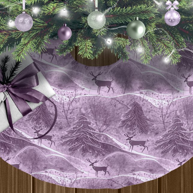 Purple Christmas Pattern#13 ID1009 Brushed Polyester Tree Skirt (Creator Uploaded)