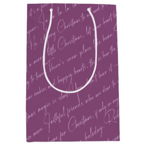 Purple Christmas Pattern36 ID1009 Medium Gift Bag