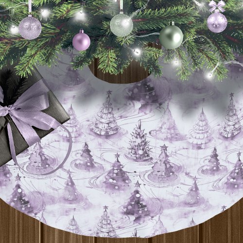 Purple Christmas Pattern3 ID1009 Brushed Polyester Tree Skirt