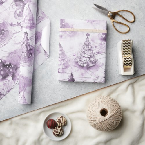 Purple Christmas Pattern3 ID1009 Wrapping Paper