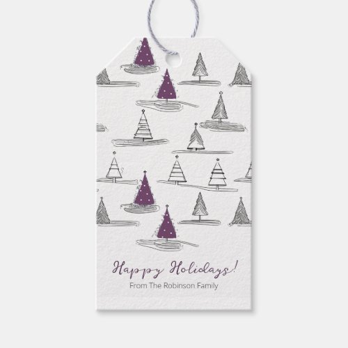 Purple Christmas Pattern5 ID1009 Gift Tags