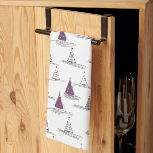 Purple Christmas Pattern5 ID1009 Kitchen Towel