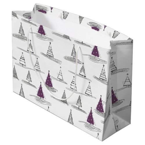 Purple Christmas Pattern5 ID1009 Large Gift Bag