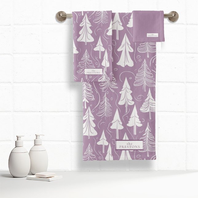 Purple Christmas Pattern#6 ID1009 Bath Towel Set (Creator Uploaded)
